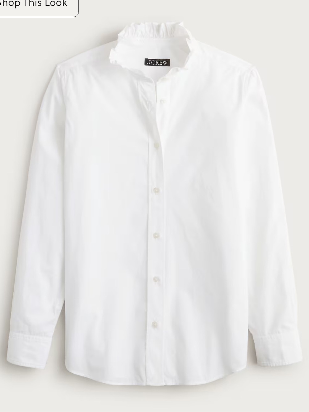 J crew white Jules ruffle-collar shirt in cotton poplin - Picture 3 of 4